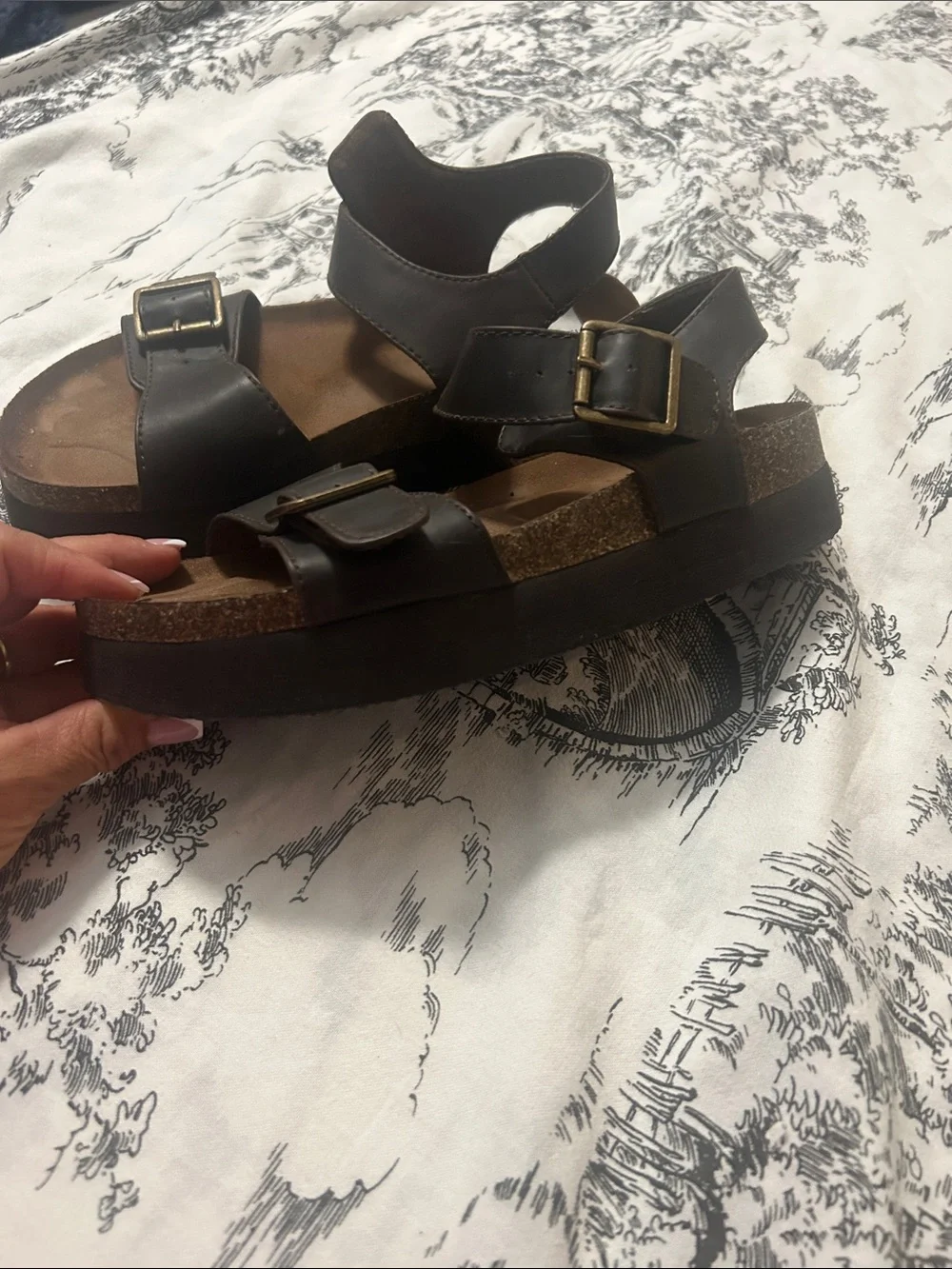 Cliffs by WHITE MOUNTAIN Dark Brown woman  Buckle Sandals